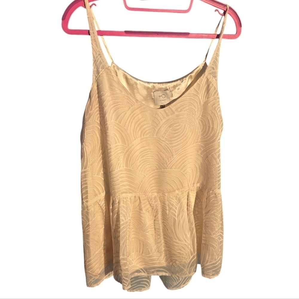HD IN PARIS Ivory Cream Cami Camisole Tank Top Size medium Peplum Blouse